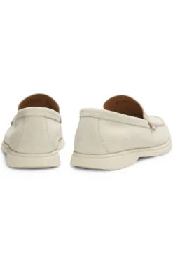 Loafer aus Veloursleder mit geprägtem Logo