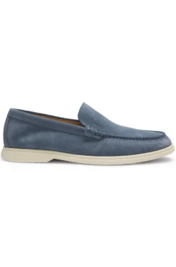 Loafer aus Veloursleder mit geprägtem Logo