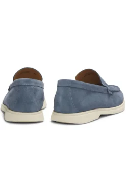 Loafer aus Veloursleder mit geprägtem Logo