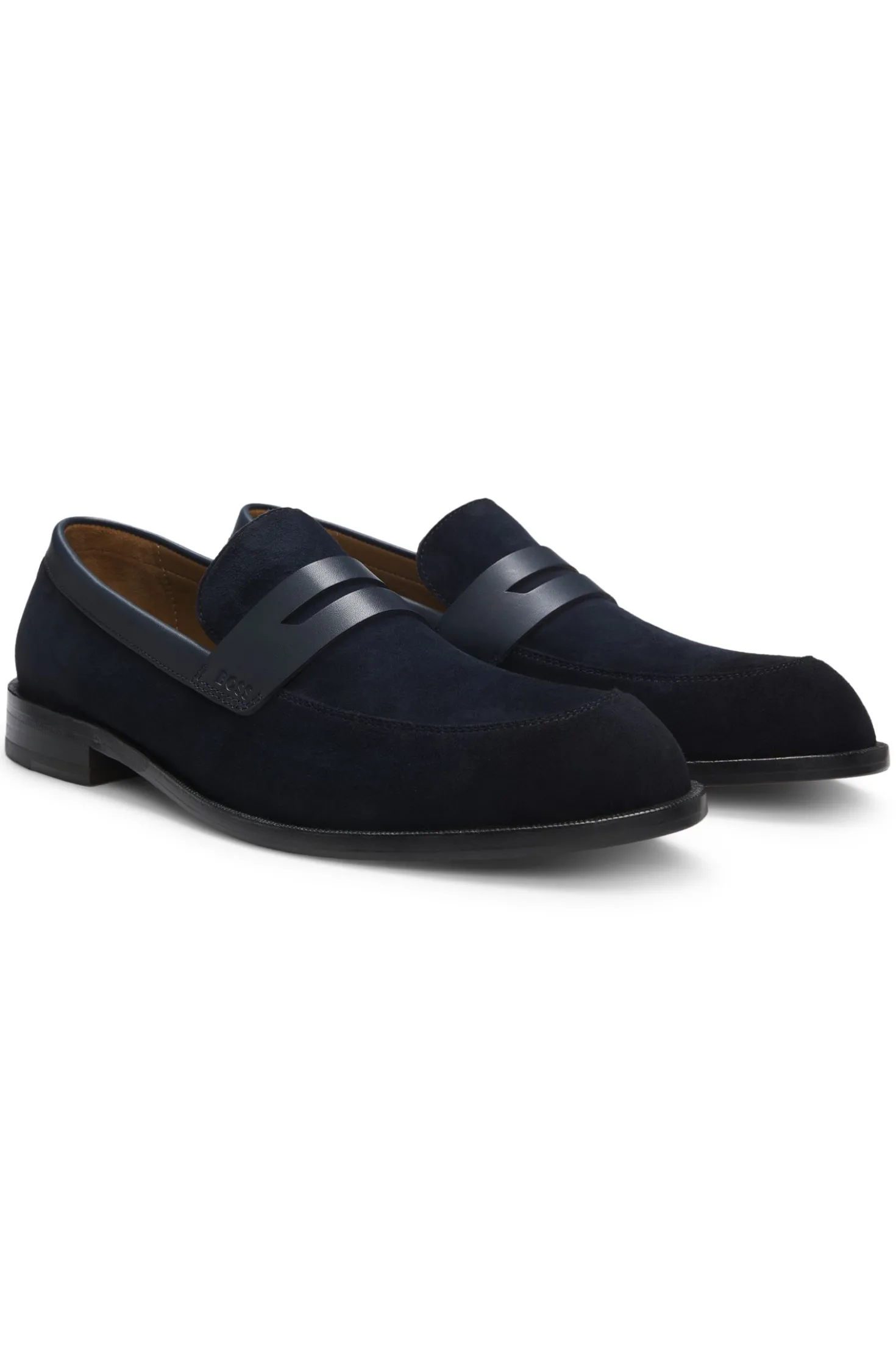 Loafer aus Veloursleder mit Leder-Details