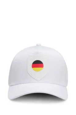 Logo-Cap aus glänzendem Twill mit Landesflaggen-Badge