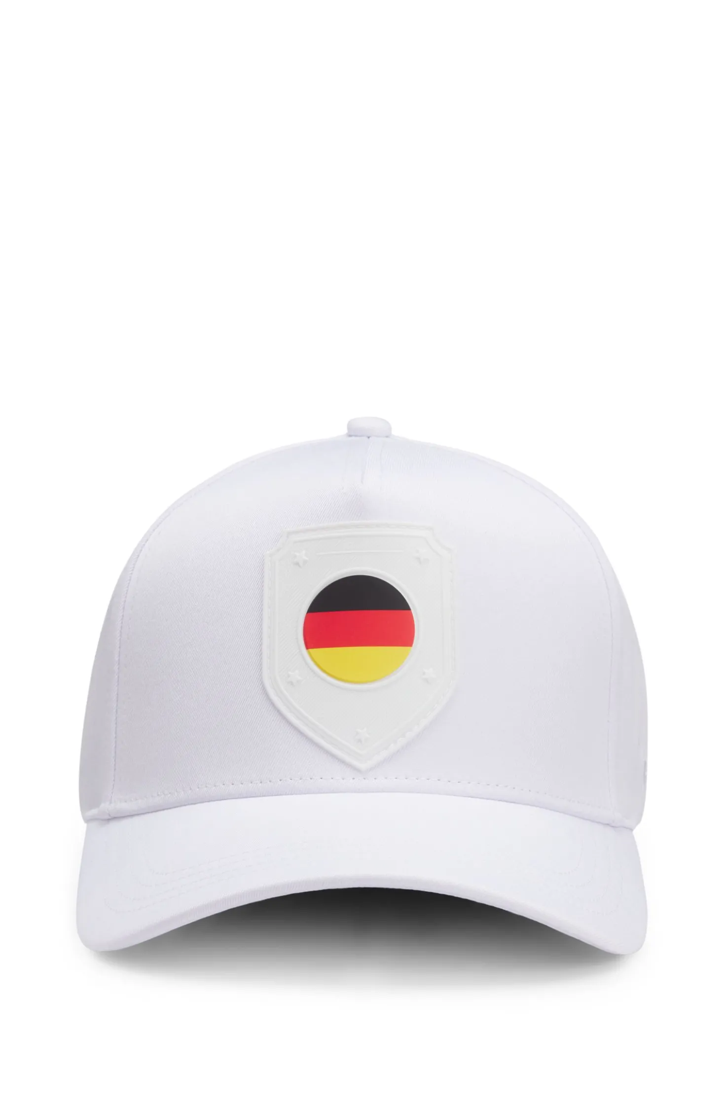 Logo-Cap aus glänzendem Twill mit Landesflaggen-Badge