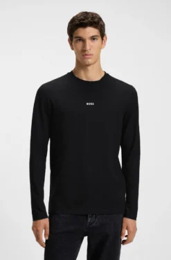 Longsleeve aus Stretch-Baumwolle mit Logo-Print