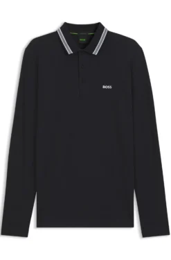 Longsleeve-Poloshirt aus Baumwoll-Piqué