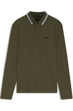 Longsleeve-Poloshirt aus Baumwoll-Piqué