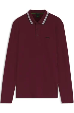 Longsleeve-Poloshirt aus Baumwoll-Piqué