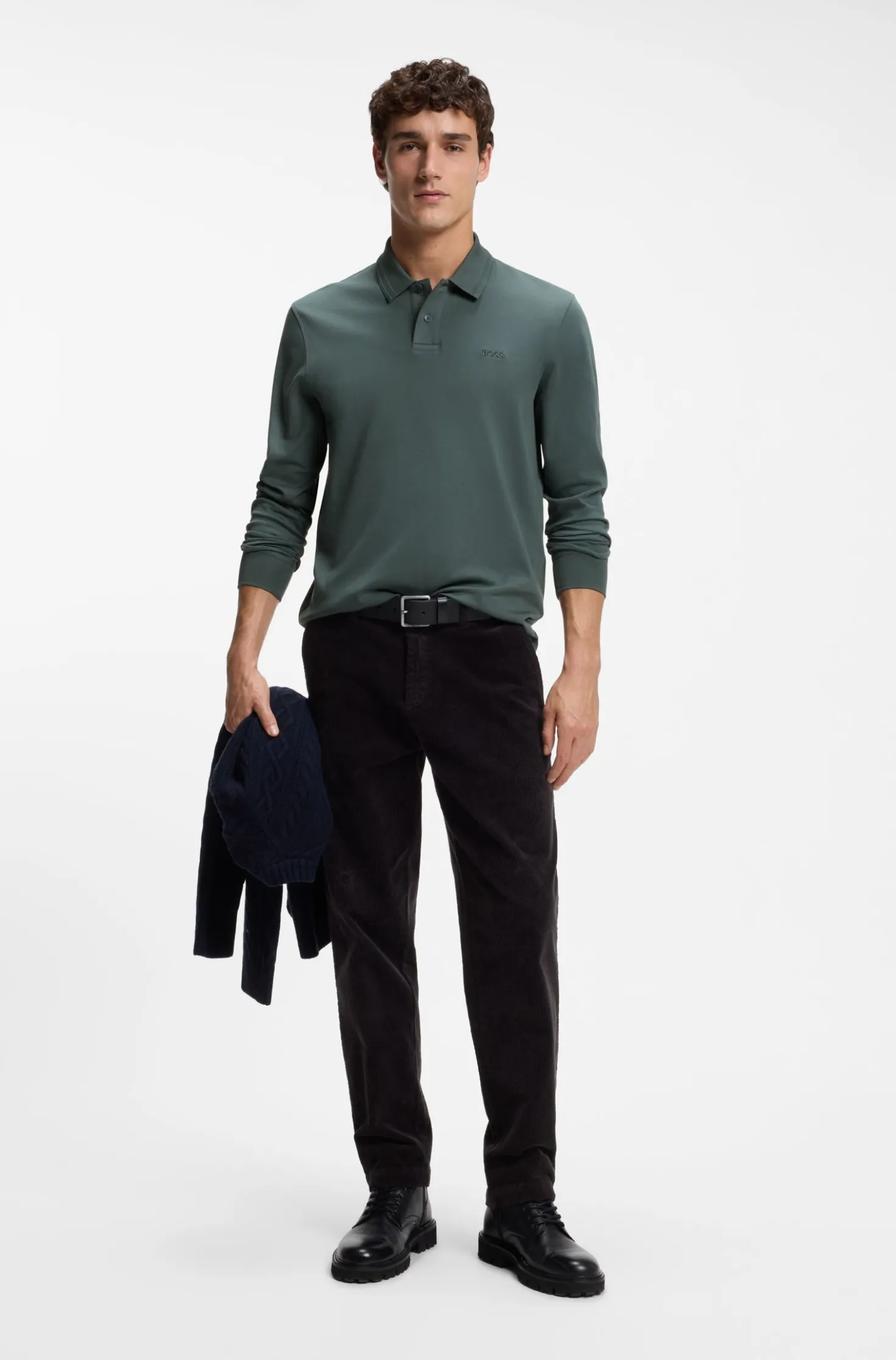 Longsleeve-Poloshirt aus Baumwolle mit Logo-Detail