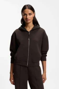 Loose-Fit Hoodie aus Scuba-Jersey mit Reißverschluss