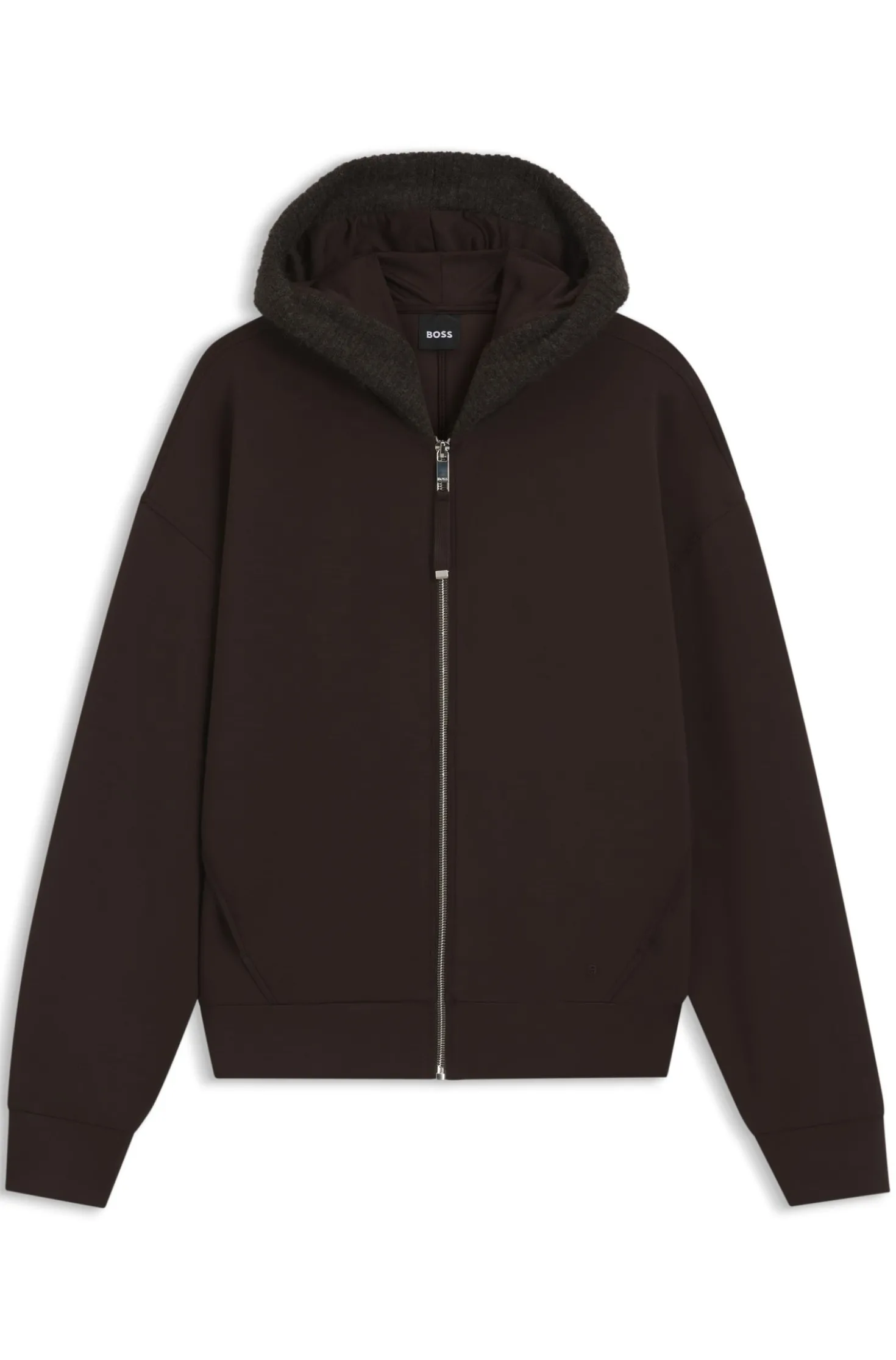 Loose-Fit Hoodie aus Scuba-Jersey mit Reißverschluss