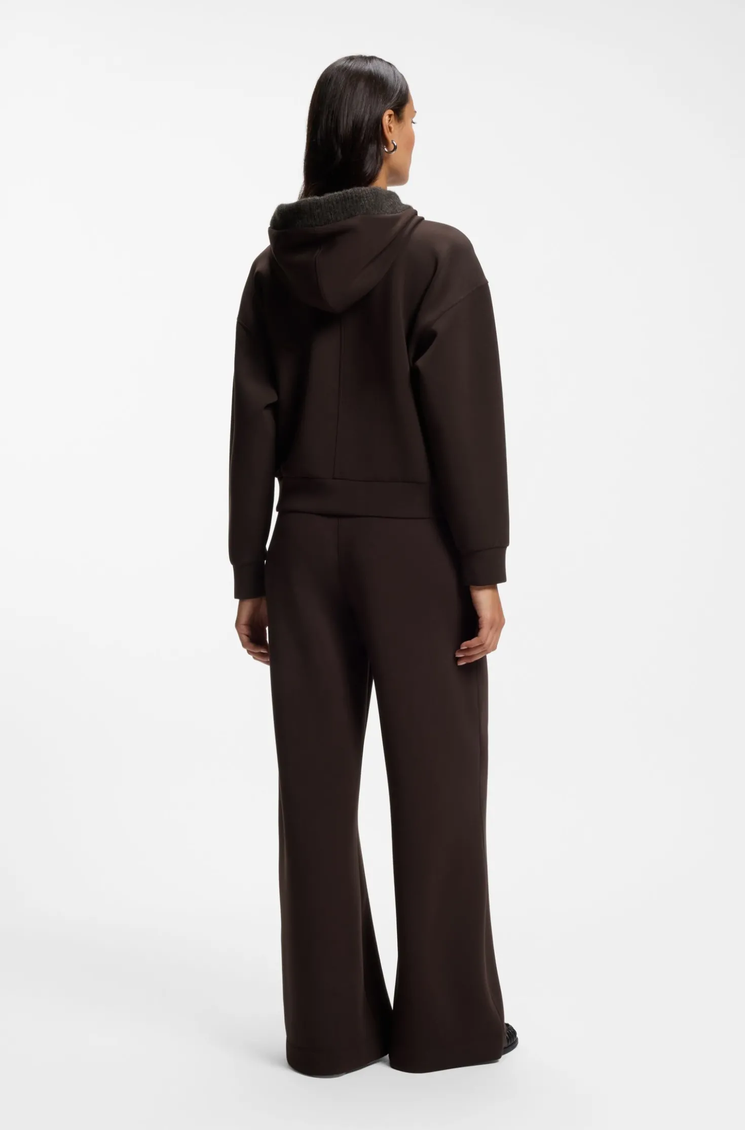 Loose-Fit Hoodie aus Scuba-Jersey mit Reißverschluss