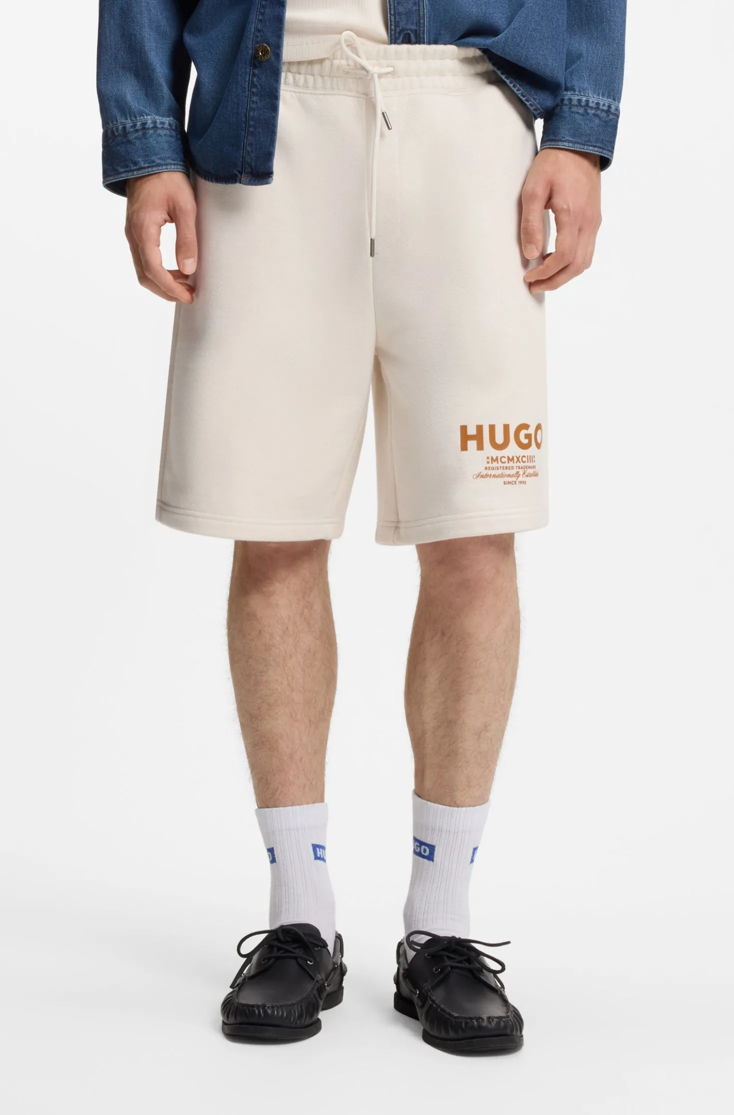 Loose-Fit Shorts aus Baumwoll-Terry mit Logo-Print