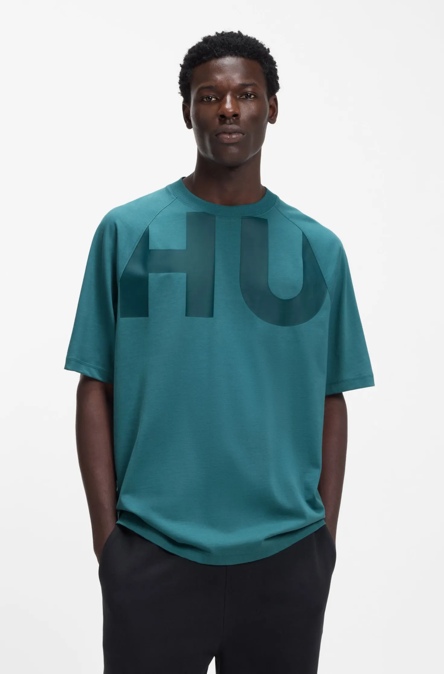 Loose-Fit T-Shirt aus Baumwoll-Jersey mit Wraparound-Logo