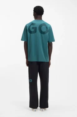 Loose-Fit T-Shirt aus Baumwoll-Jersey mit Wraparound-Logo