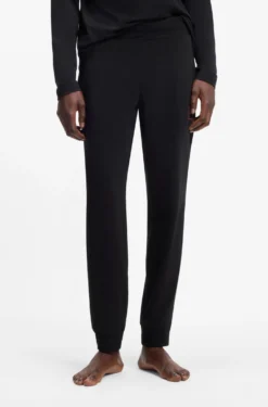 Loungewear-Hose mit Bündchen aus Stretch-Baumwolle mit Logo-Print