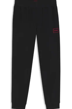 Loungewear-Hose mit Bündchen aus Stretch-Baumwolle mit Logo-Print