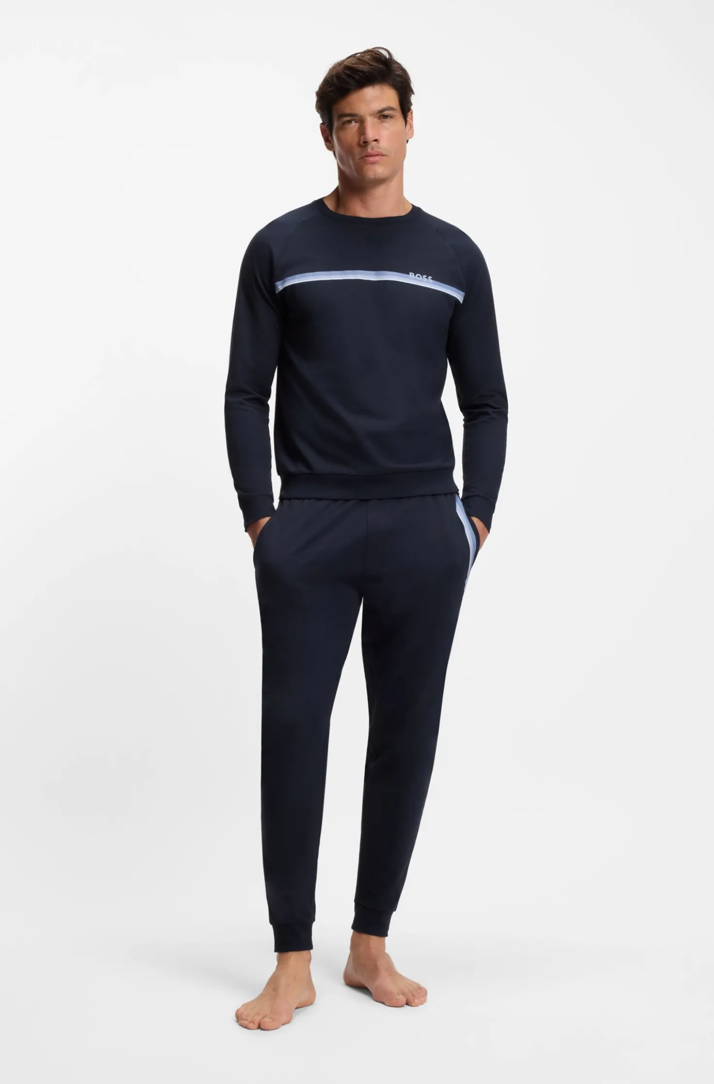 Loungewear-Sweatshirt aus Baumwolle mit Logo auf der Brust