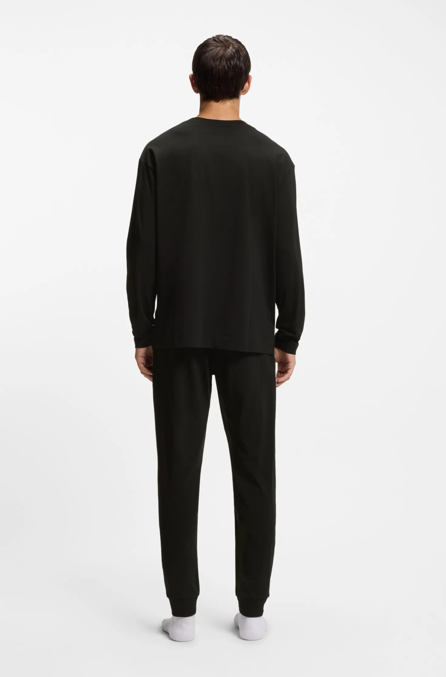 Loungewear-Top aus Stretch-Baumwolle mit Logo