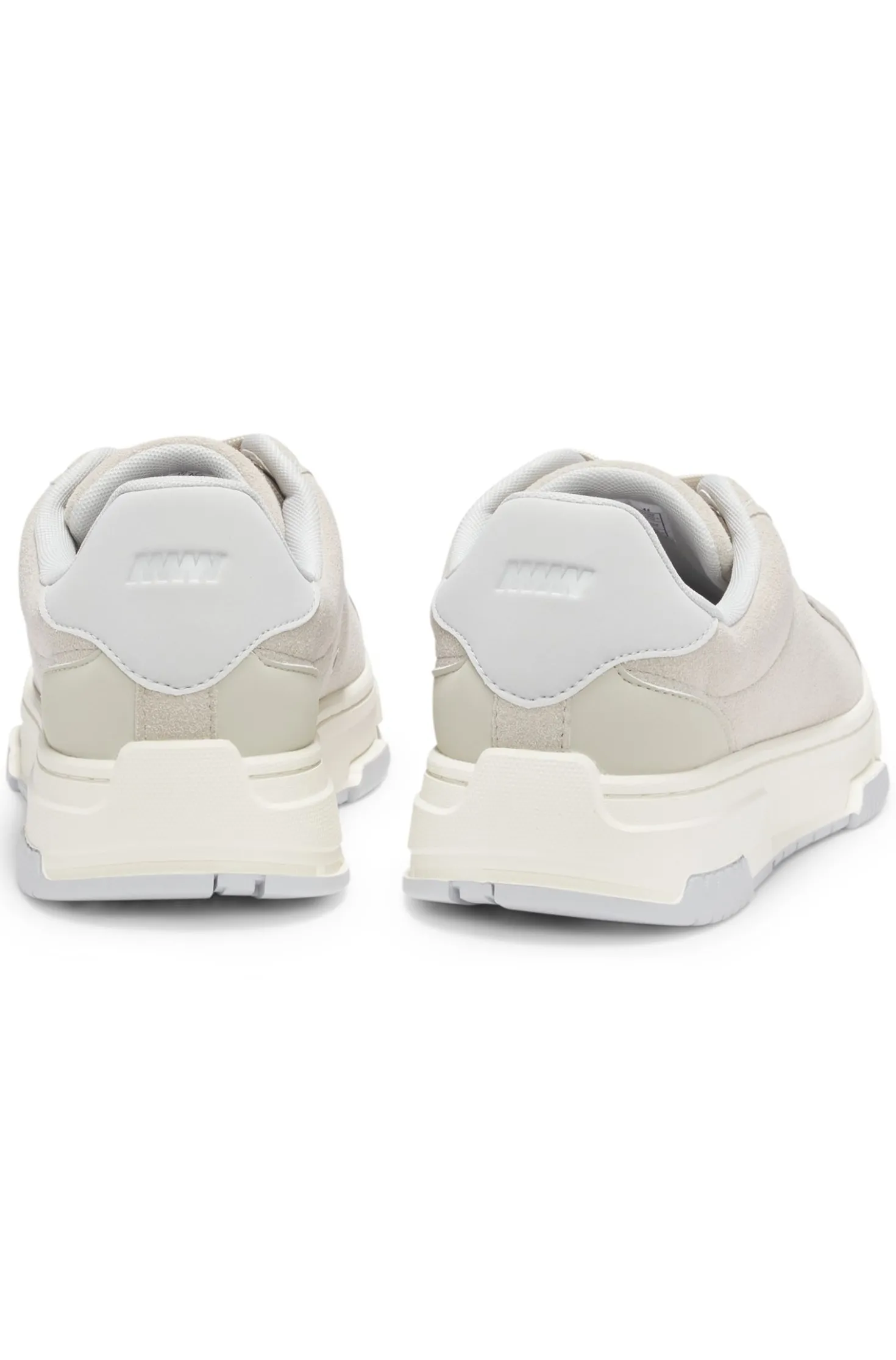 Lowtop Sneakers aus Veloursleder-Imitat