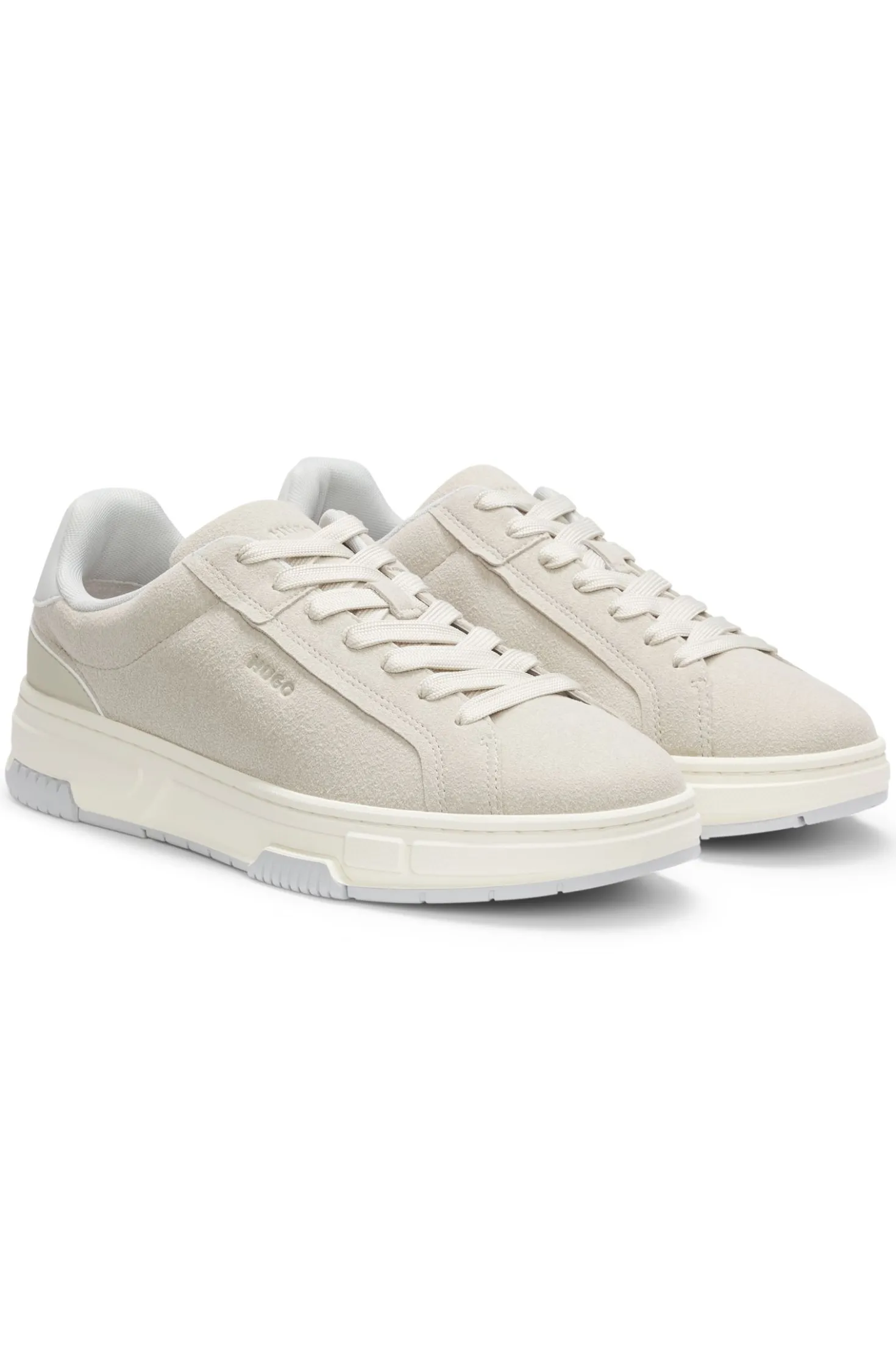 Lowtop Sneakers aus Veloursleder-Imitat