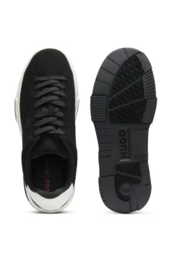 Lowtop Sneakers aus Veloursleder-Imitat