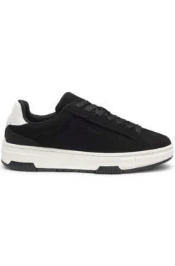 Lowtop Sneakers aus Veloursleder-Imitat