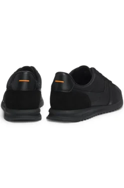 Lowtop Sneakers mit Kunstleder-Details