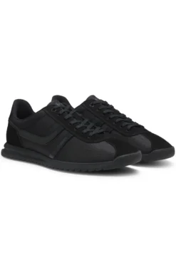Lowtop Sneakers mit Kunstleder-Details