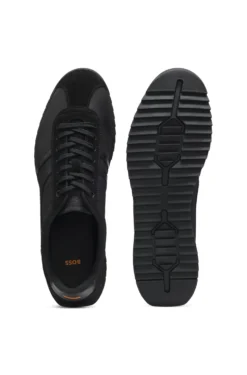 Lowtop Sneakers mit Kunstleder-Details