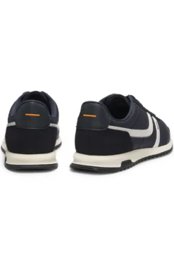 Lowtop Sneakers mit Kunstleder-Details