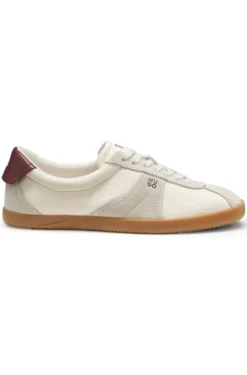Lowtop Sneakers mit Veloursleder-Details
