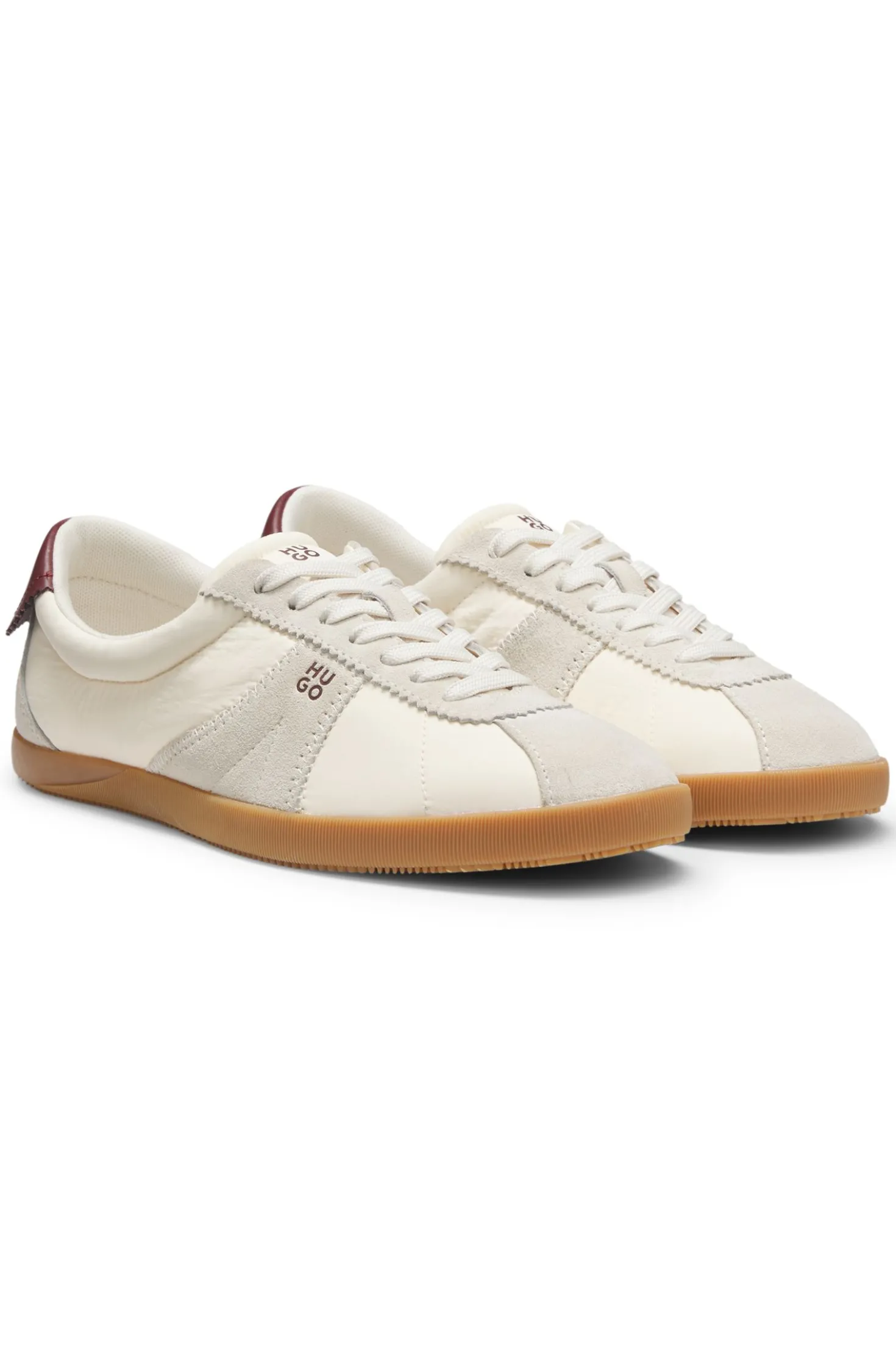 Lowtop Sneakers mit Veloursleder-Details