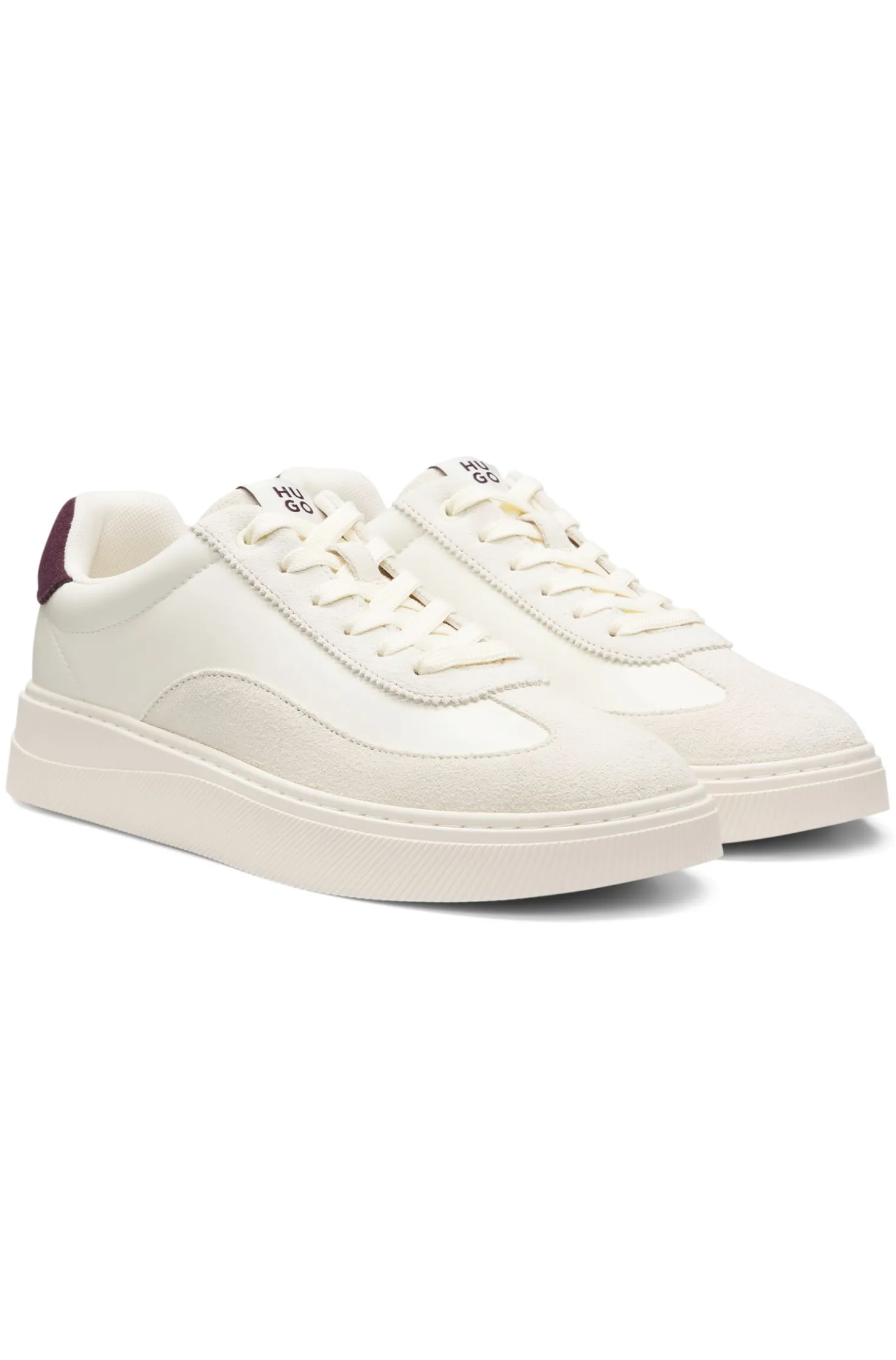 Lowtop Sneakers mit Veloursleder-Details