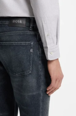 Maine Indigoblaue Regular-Fit Jeans aus elastischem Baumwoll-Mix
