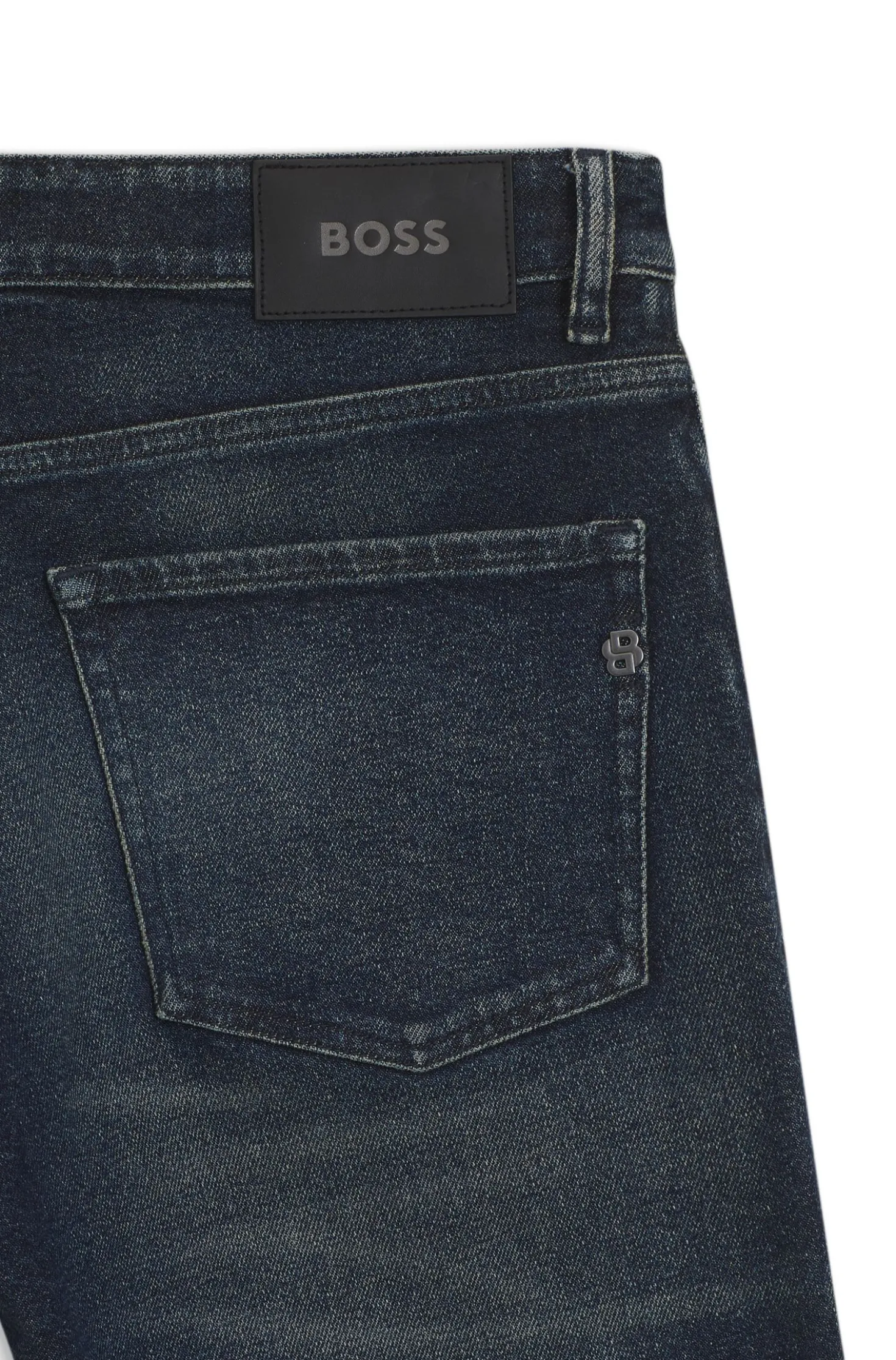 Maine Indigoblaue Regular-Fit Jeans aus elastischem Baumwoll-Mix