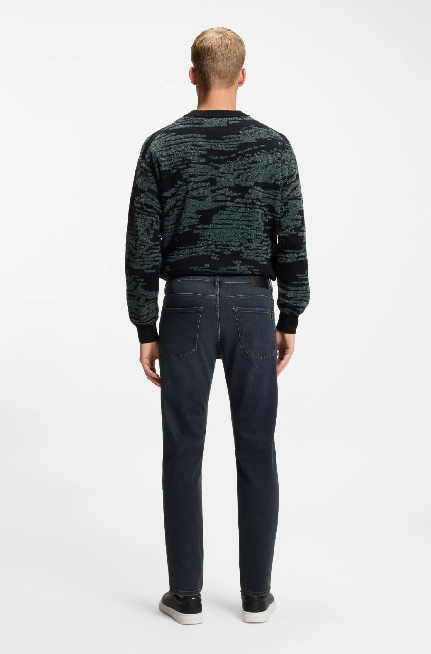 Maine Regular-Fit Jeans aus blauem Super-Stretch-Denim