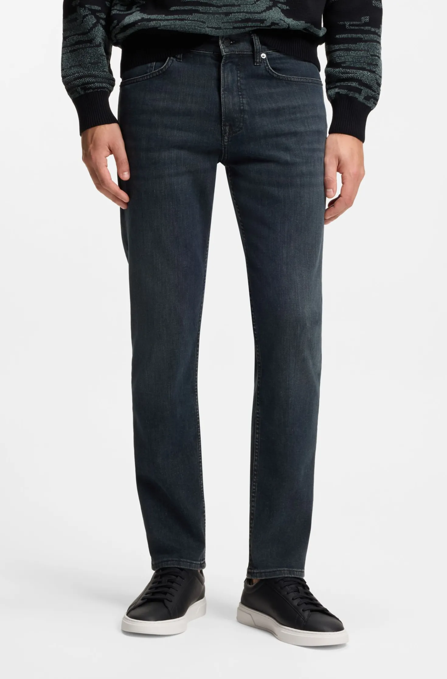 Maine Regular-Fit Jeans aus blauem Super-Stretch-Denim