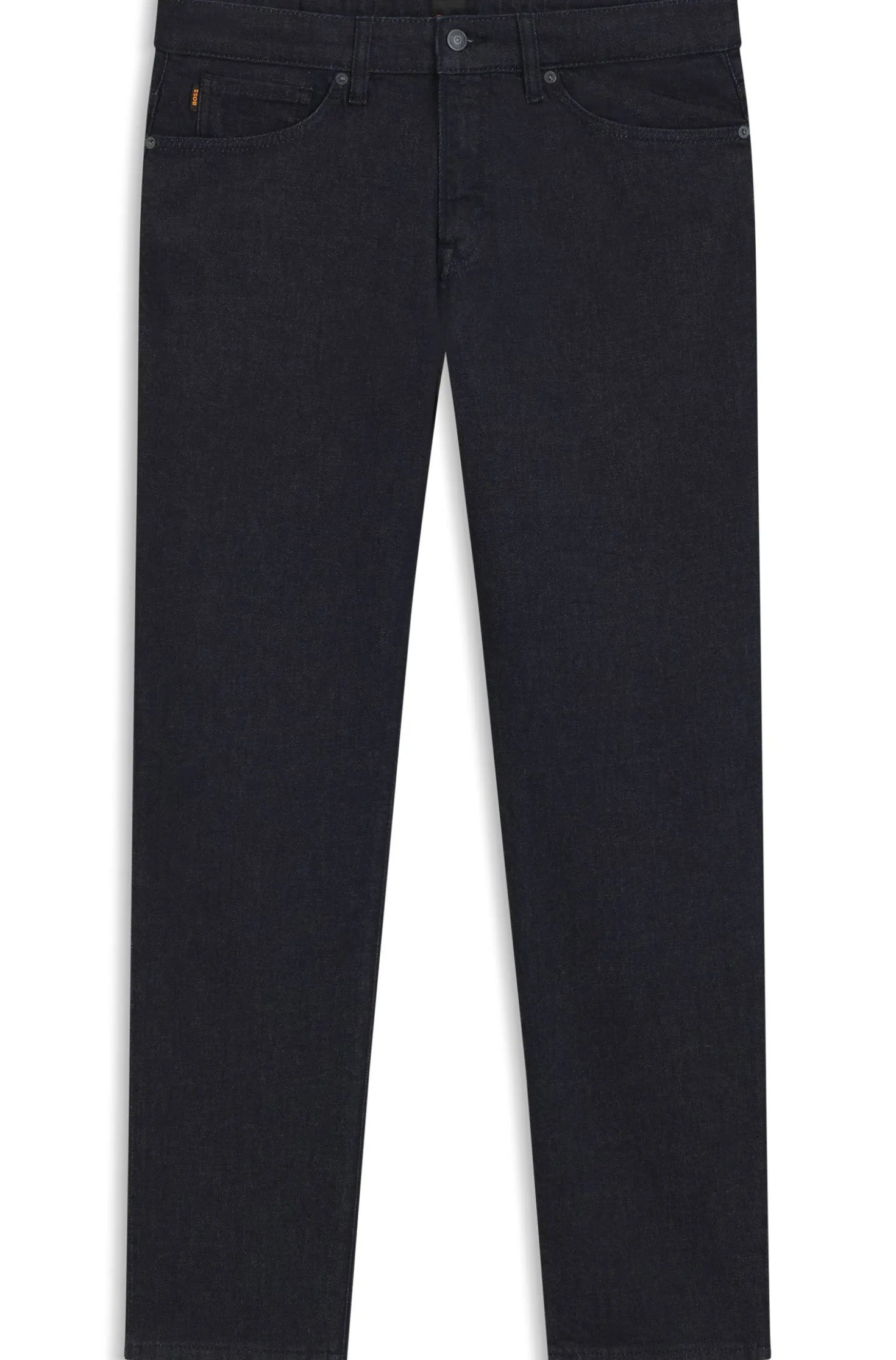 Maine Regular-Fit Jeans aus dunkelblauem Stretch-Denim