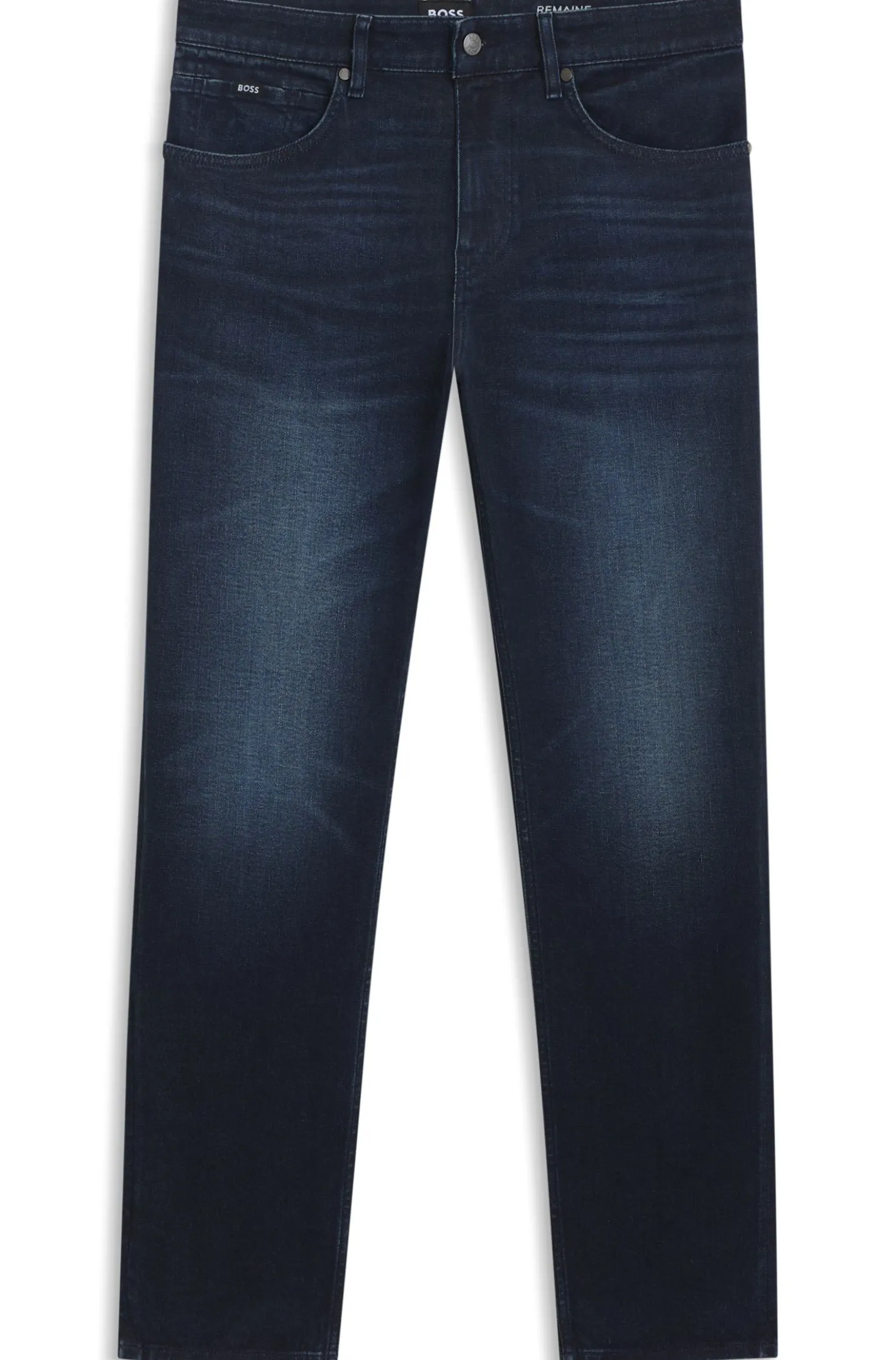 Maine Regular-Fit Jeans aus dunkelblauem extra-softem Denim