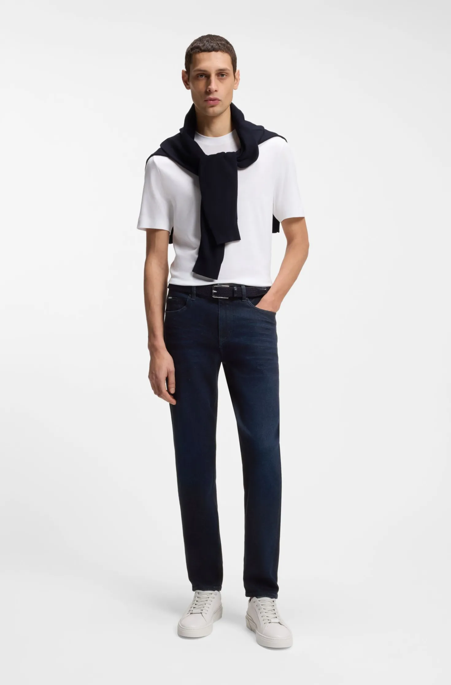 Maine Regular-Fit Jeans aus dunkelblauem Denim