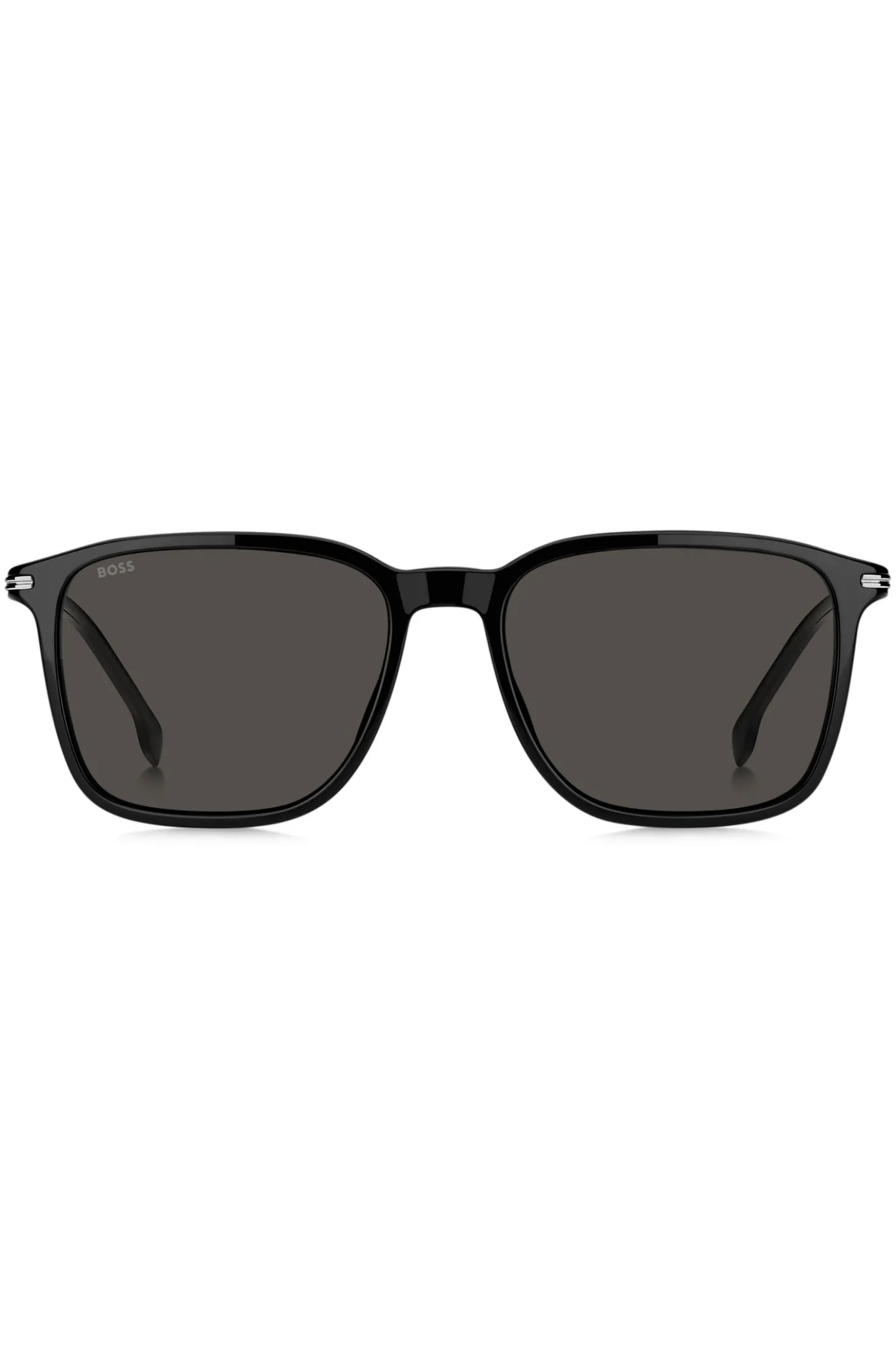 Mattschwarze Sonnenbrille mit Streifen-Detail