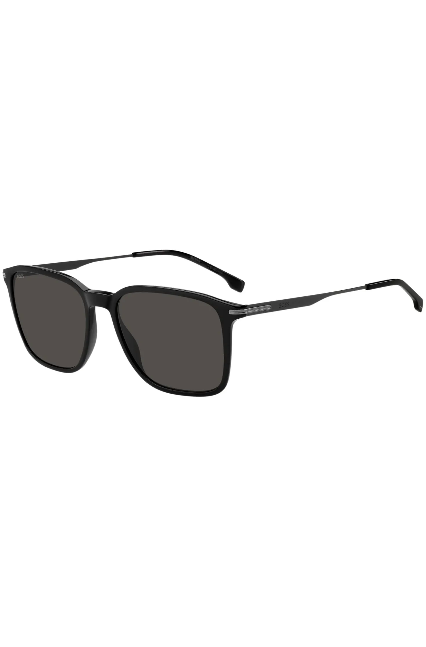 Mattschwarze Sonnenbrille mit Streifen-Detail