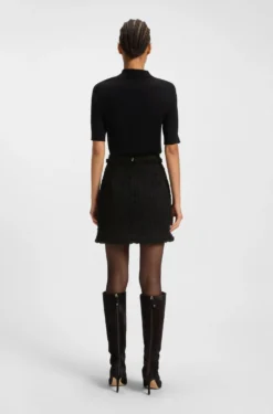Minirock aus Samt-Tweed