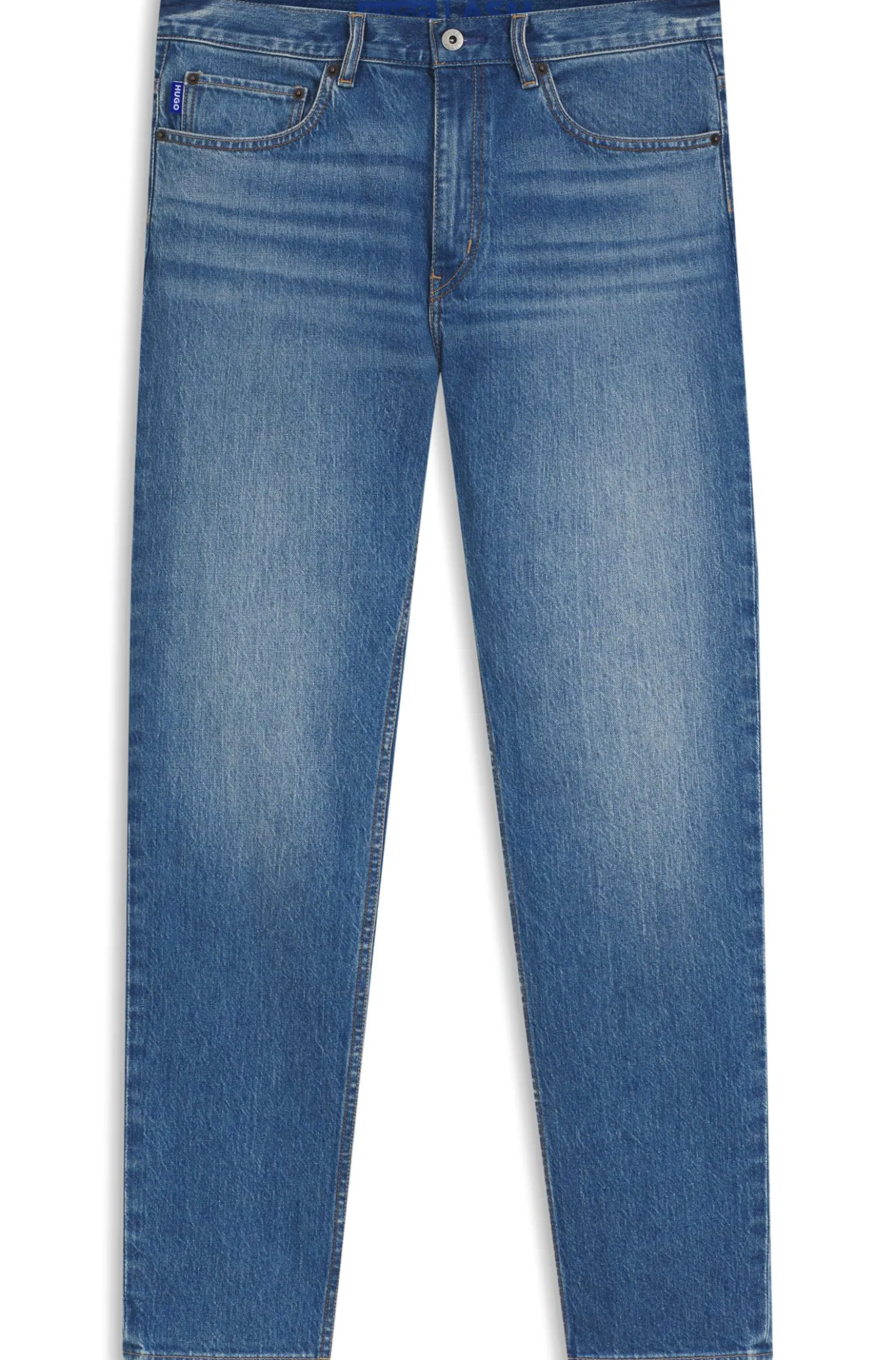 Mittelblaue Slim-Fit Jeans aus Stretch-Denim