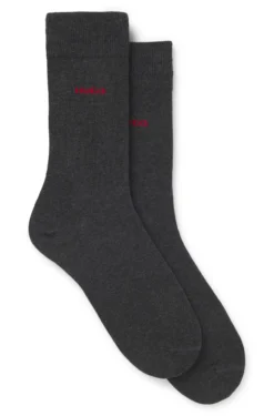 Mittelhohe Socken mit Logos im Zweierpack