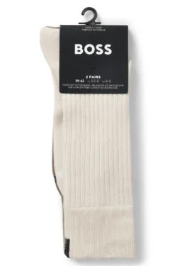Mittelhohe Socken mit Rippstruktur im Zweierpack
