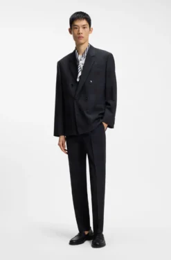 Modern-Fit Blazer aus karierter Schurwolle