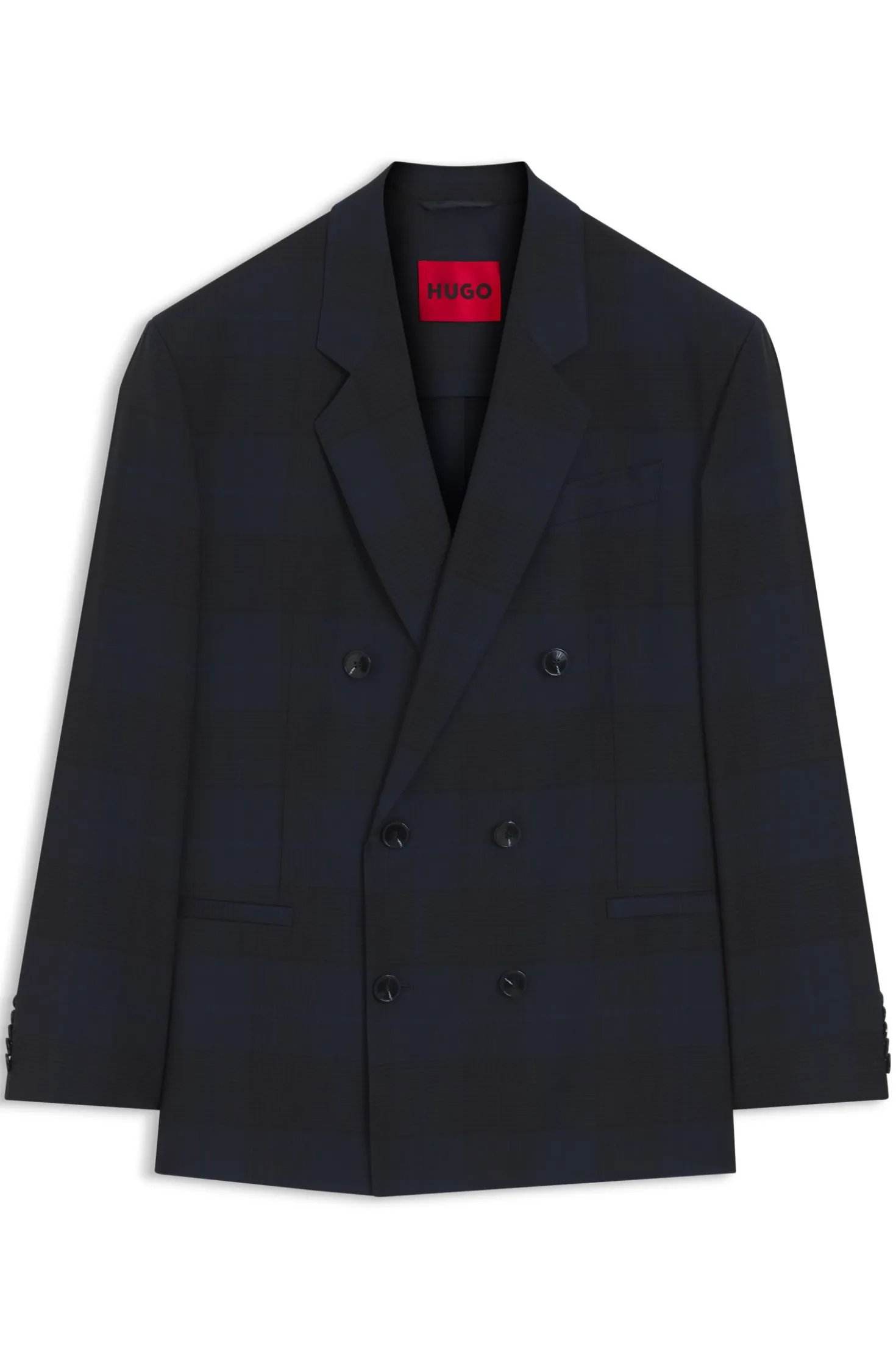 Modern-Fit Blazer aus karierter Schurwolle