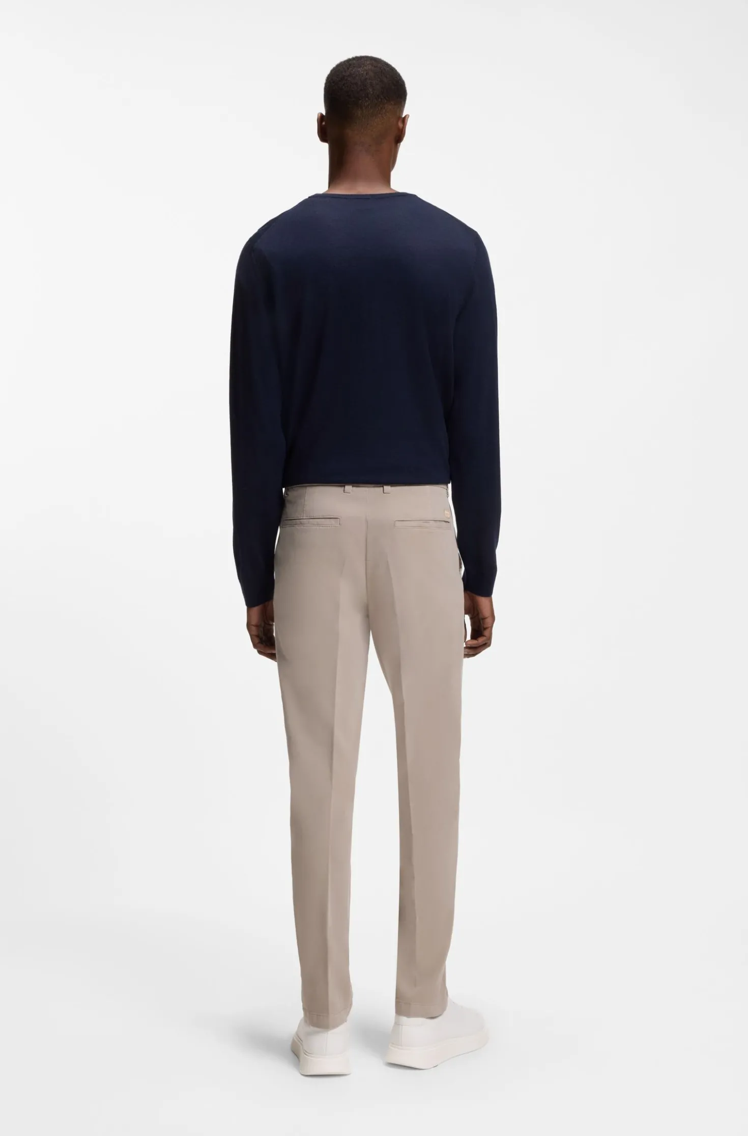 Modern-Fit Hose aus elastischer Baumwoll-Gabardine