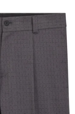 Modern-Fit Hose aus Stretch-Gewebe mit unterbrochenem Karo-Muster