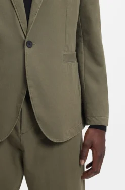Modern-Fit Jacke aus Baumwoll-Mix mit Twill-Struktur